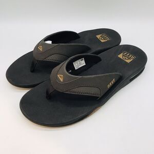 Reef Fanning Flip Flops Sandal Men's 11 Brown Bottle Opener Heel Airbag EVA Sole
